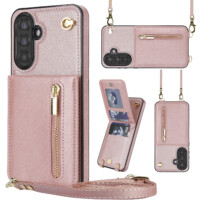 Solidenz Fashion Wallet case with lanyard Samsung Galaxy A26 – Rose gold