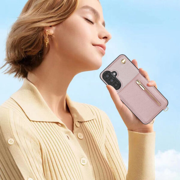 Solidenz Fashion Wallet case with lanyard Samsung Galaxy A56 - Rose gold - Image 10