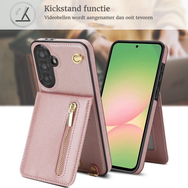 Solidenz Fashion Wallet case with lanyard Samsung Galaxy A56 - Rose gold - Image 5