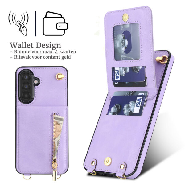 Solidenz Fashion Wallet case with cord Samsung Galaxy A56 - Violet - Image 2