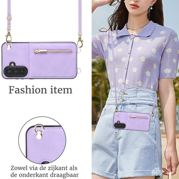 Solidenz Fashion Wallet case with cord Samsung Galaxy A56 - Violet - Image 3