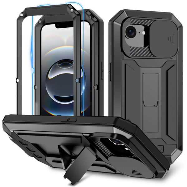 Dustproof metal case iPhone 16e - Black