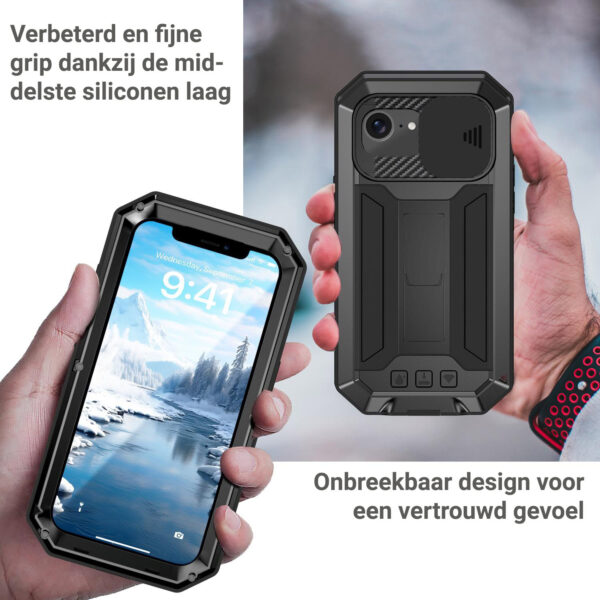 Dustproof metal case iPhone 16e - Black - Image 4