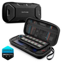 Supcase Carrying Plus Case geschikt voor Nintendo Switch 2 – Case met 12 Game‑slots & Draagriem – Zwart
