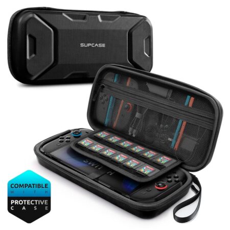Supcase Carrying Plus Case suitable for Nintendo Switch 2 – Case with 12 Game Slots & Carrying Strap – Black