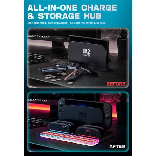 Supcase Organizer met Led en Laadstation voor Joy‑Con Nintendo Switch 2 (max. 4 stuks) - Met Koeling - Afbeelding 7