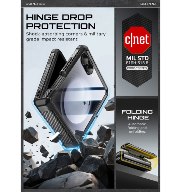Supcase UB Pro Samsung Galaxy Flip 7 hoesje met screenprotector - Zwart - Afbeelding 4