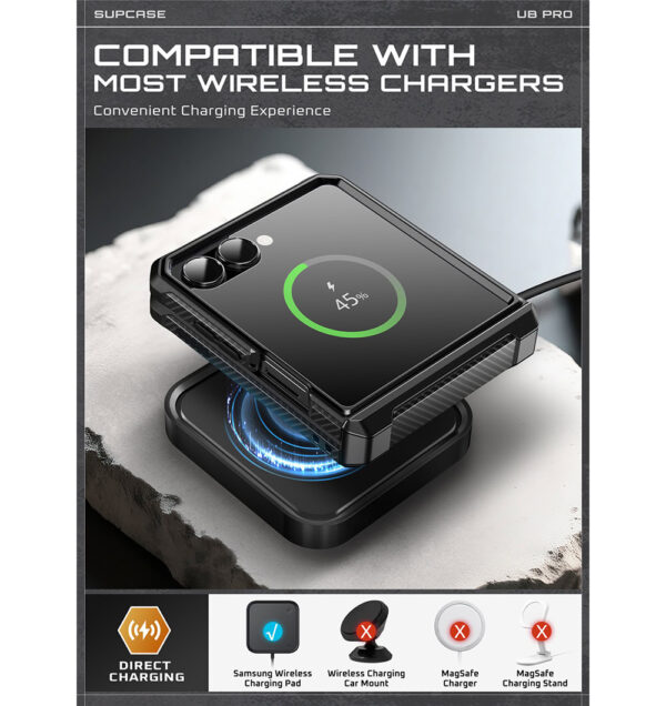 Supcase UB Pro Samsung Galaxy Flip 7 hoesje met screenprotector - Zwart - Afbeelding 9