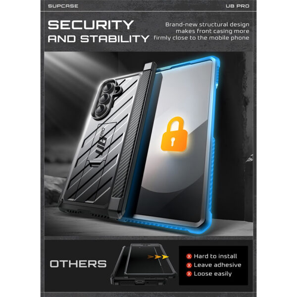 Supcase UB Pro Samsung Galaxy Fold 7 hoesje met screenprotector - Zwart - Afbeelding 8