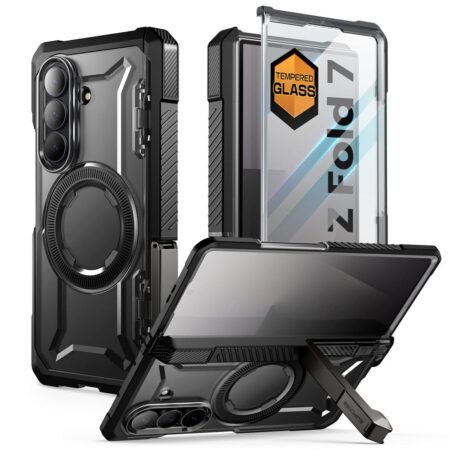 Supcase Ub Grip Samsung Galaxy Fold 7 hoesje met screenprotector en MagSafe – Zwart
