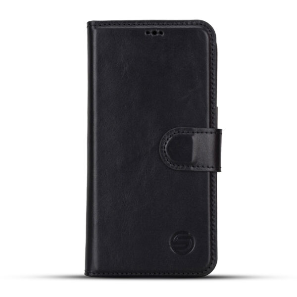 Solidenz Moda Book iPhone Air echt leren hoesje - Zwart