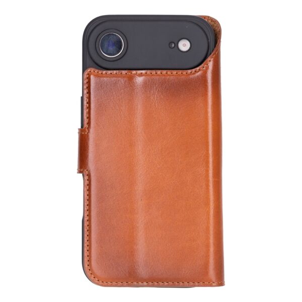 Solidenz Moda Book iPhone Air echt leren hoesje - Bruin - Afbeelding 2