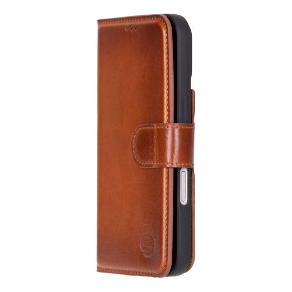 Solidenz Moda Book iPhone Air echt leren hoesje - Bruin - Afbeelding 4