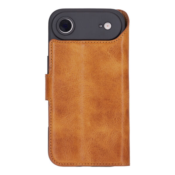 Solidenz Moda Book iPhone Air echt leren hoesje - Lichtbruin - Afbeelding 2