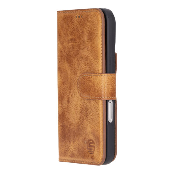 Solidenz Moda Book iPhone Air echt leren hoesje - Lichtbruin - Afbeelding 3
