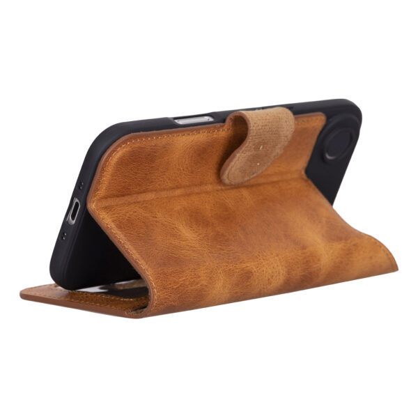 Solidenz Moda Book iPhone Air echt leren hoesje - Lichtbruin - Afbeelding 5
