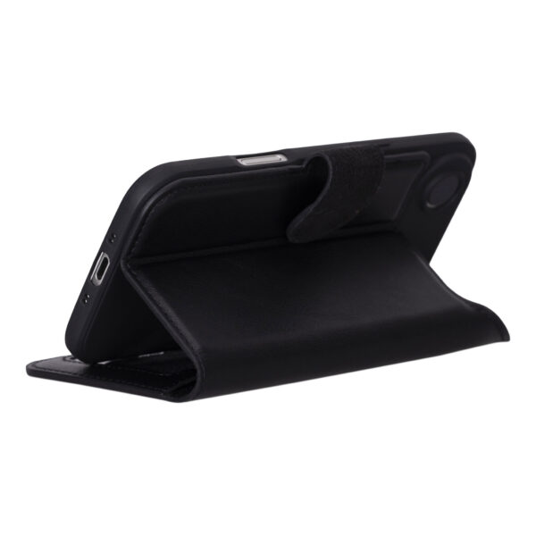 Solidenz Moda Book iPhone Air echt leren hoesje - Zwart - Afbeelding 5
