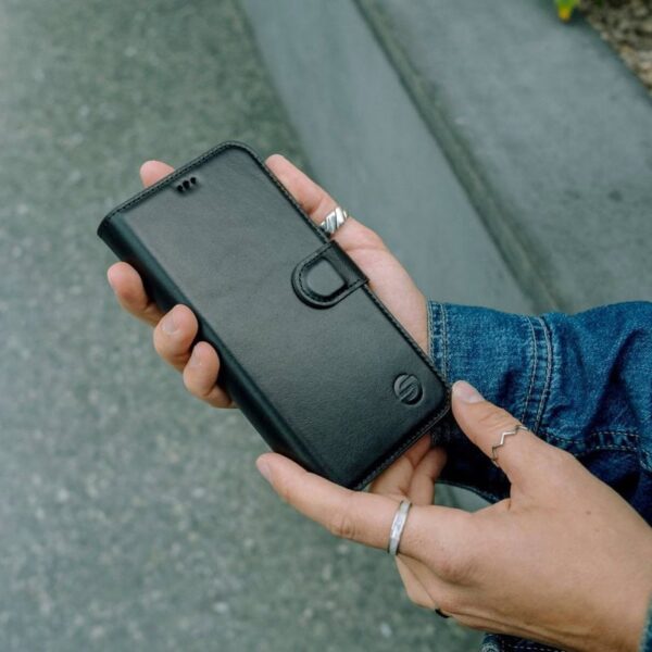Solidenz Moda Book iPhone Air echt leren hoesje - Zwart - Afbeelding 8