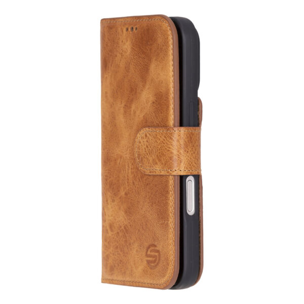 Solidenz Moda Book iPhone 17 Pro genuine leather case - Light Brown - Image 4