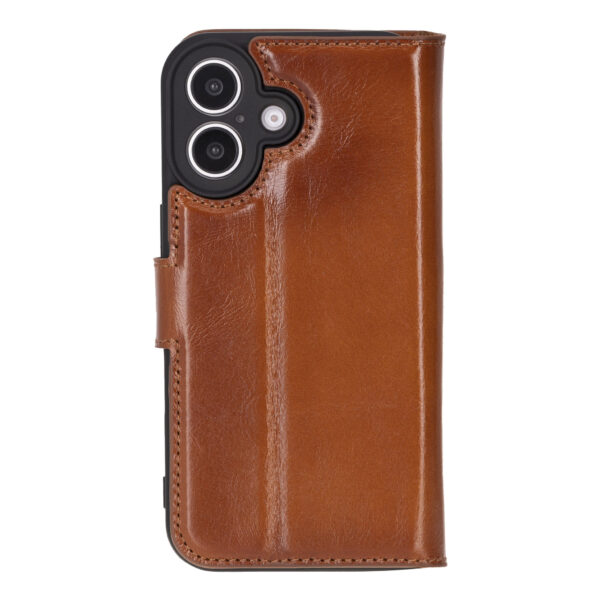 Solidenz Moda Book iPhone 17 echt leren hoesje - Bruin - Afbeelding 2