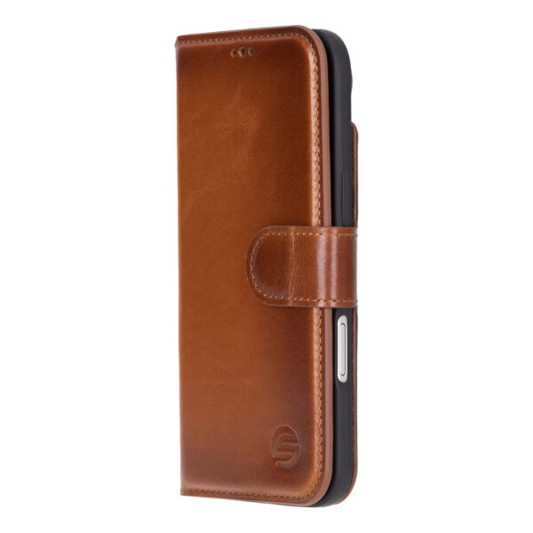 Solidenz Moda Book iPhone 17 echt leren hoesje - Bruin - Afbeelding 4