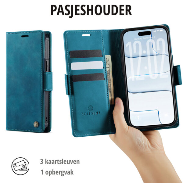 Solidenz 2-in-1 MagSafe Wallet Case for iPhone 16e - Blue - Image 8