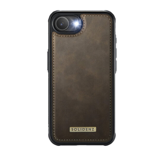 Solidenz 2-in-1 MagSafe Wallet Case for iPhone 16e - Brown - Image 5