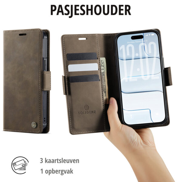 Solidenz 2-in-1 MagSafe Wallet Case for iPhone 16e - Brown - Image 8