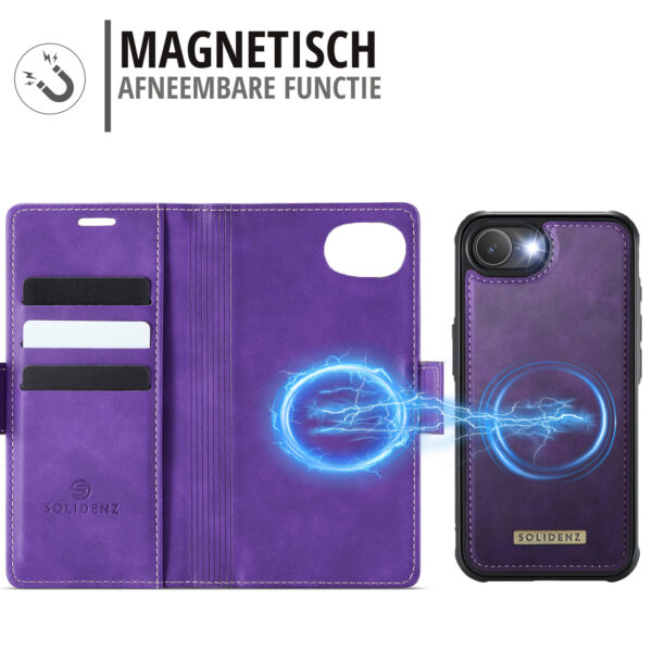 Solidenz 2-in-1 MagSafe Wallet Case for iPhone 16e - Purple - Image 7