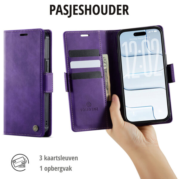 Solidenz 2-in-1 MagSafe Wallet Case for iPhone 16e - Purple - Image 8