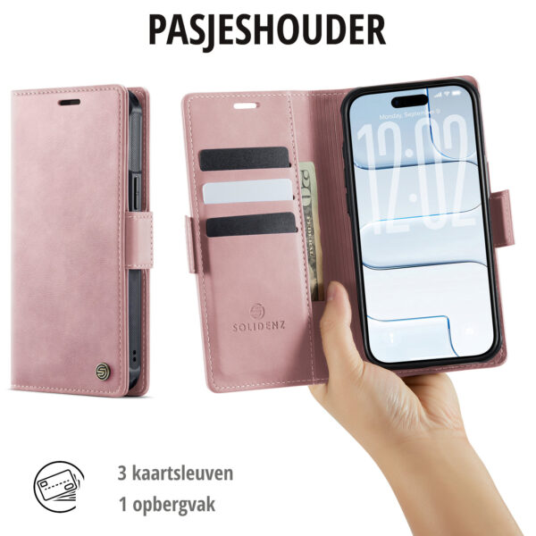 Solidenz 2-in-1 MagSafe Wallet Case for iPhone 16e - Pink - Image 8