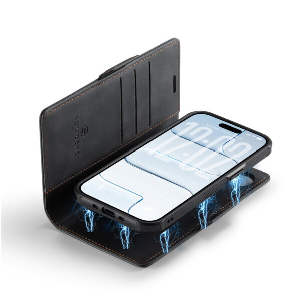 Solidenz 2-in-1 MagSafe Wallet Case for iPhone 16e - Black - Image 4