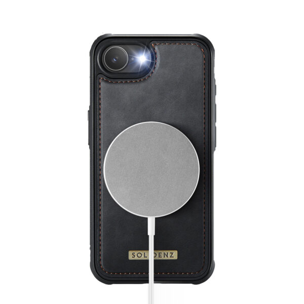 Solidenz 2-in-1 MagSafe Wallet Case for iPhone 16e - Black - Image 6