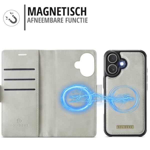 Solidenz 2-in-1 MagSafe Wallet Case voor iPhone 17 - Beige - Afbeelding 7