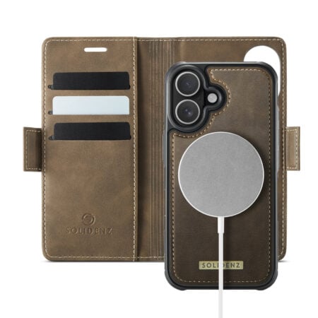 Solidenz 2-in-1 MagSafe Wallet Case voor iPhone 17 – Bruin