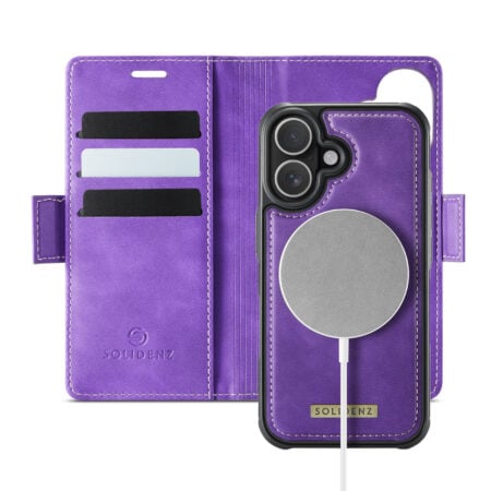 Solidenz 2-in-1 MagSafe Wallet Case voor iPhone 17 – Paars