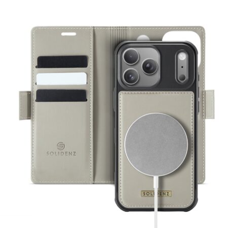 Solidenz 2-in-1 MagSafe Wallet Case voor iPhone 17 Pro Max – Beige