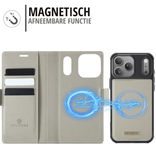 Solidenz 2-in-1 MagSafe Wallet Case voor iPhone 17 Pro Max - Beige - Afbeelding 7