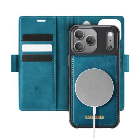 Solidenz 2-in-1 MagSafe Wallet Case voor iPhone 17 Pro Max – Blauw