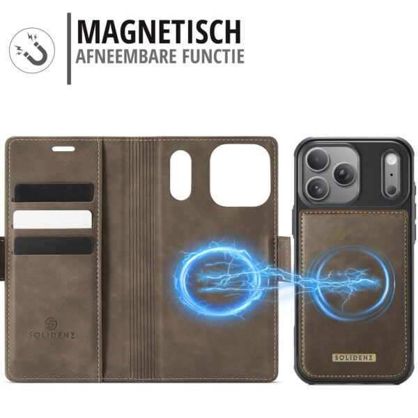 Solidenz 2-in-1 MagSafe Wallet Case voor iPhone 17 Pro Max - Bruin - Afbeelding 7