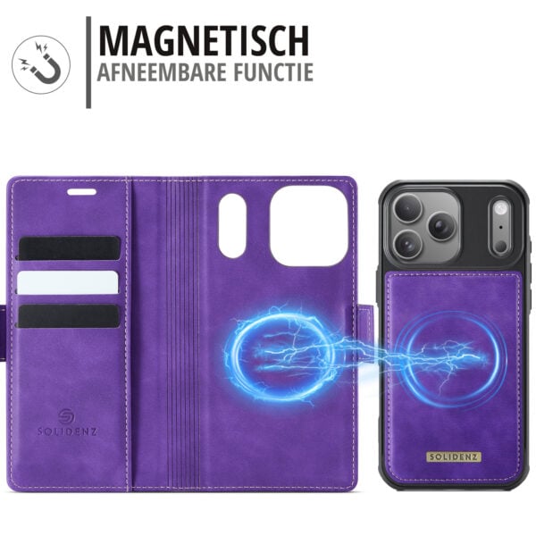 Solidenz 2-in-1 MagSafe Wallet Case voor iPhone 17 Pro Max - Paars - Afbeelding 7
