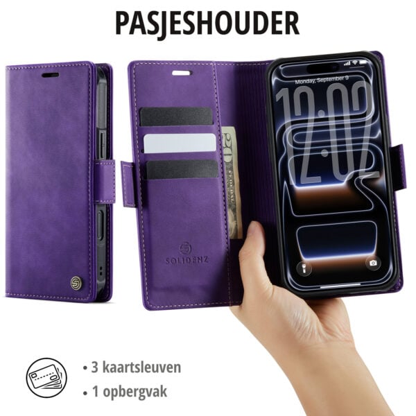 Solidenz 2-in-1 MagSafe Wallet Case voor iPhone 17 Pro Max - Paars - Afbeelding 8