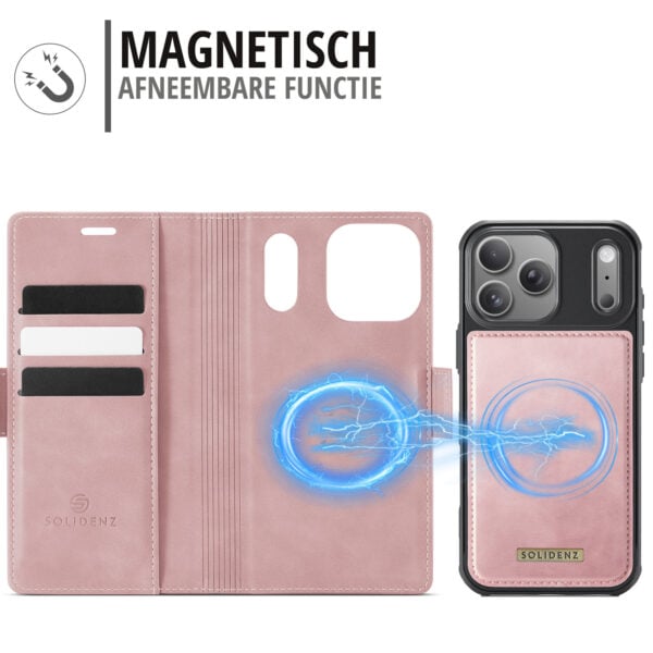 Solidenz 2-in-1 MagSafe Wallet Case voor iPhone 17 Pro Max - Roze - Afbeelding 7