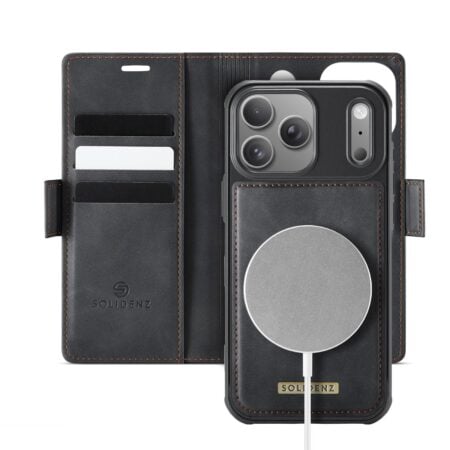 Solidenz 2-in-1 MagSafe Wallet Case voor iPhone 17 Pro Max – Zwart
