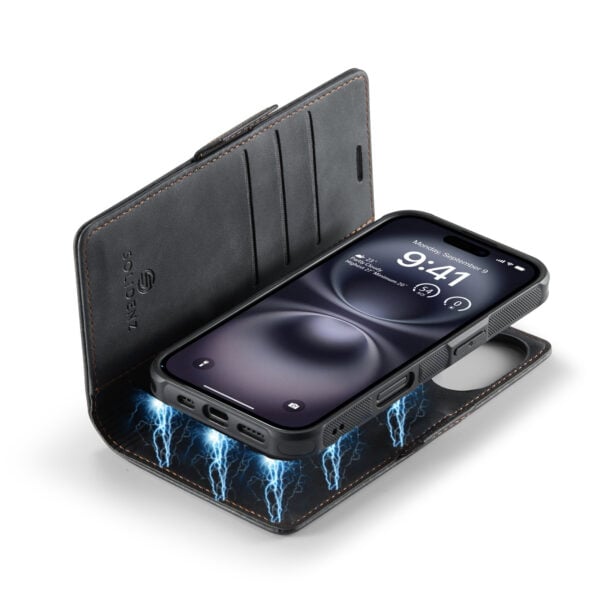 Solidenz 2-in-1 MagSafe Wallet Case voor iPhone 17 - Zwart - Afbeelding 4