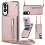 variatie Solidenz Fashion Portemonnee hoesje met koord Samsung Galaxy S25 Edge – Roségoud