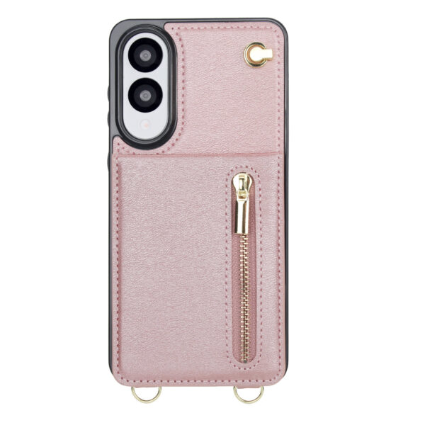 Solidenz Fashion Wallet case with lanyard Samsung Galaxy S25 Edge - Rose Gold - Image 6