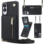 variatie Solidenz Fashion Portemonnee hoesje met koord Samsung Galaxy S25 Edge – Zwart