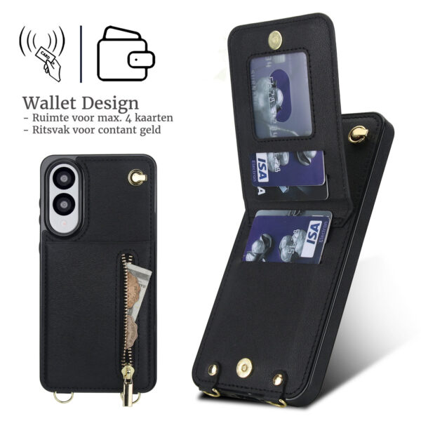Solidenz Fashion Wallet case with lanyard Samsung Galaxy S25 Edge - Black - Image 2