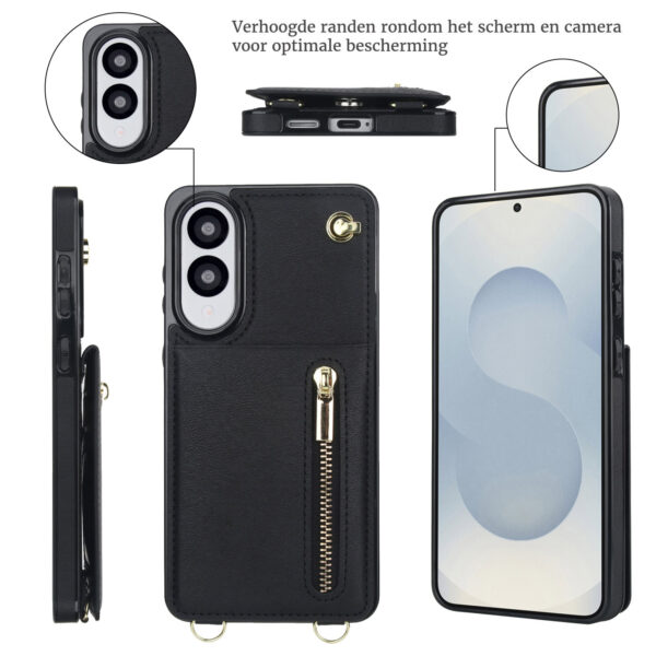 Solidenz Fashion Wallet case with lanyard Samsung Galaxy S25 Edge - Black - Image 3
